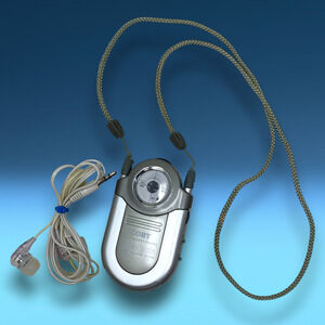 Coby CX-7 AM/FM Portable Lanyard Radio Dynamic Bass Boost System+ Earbuds